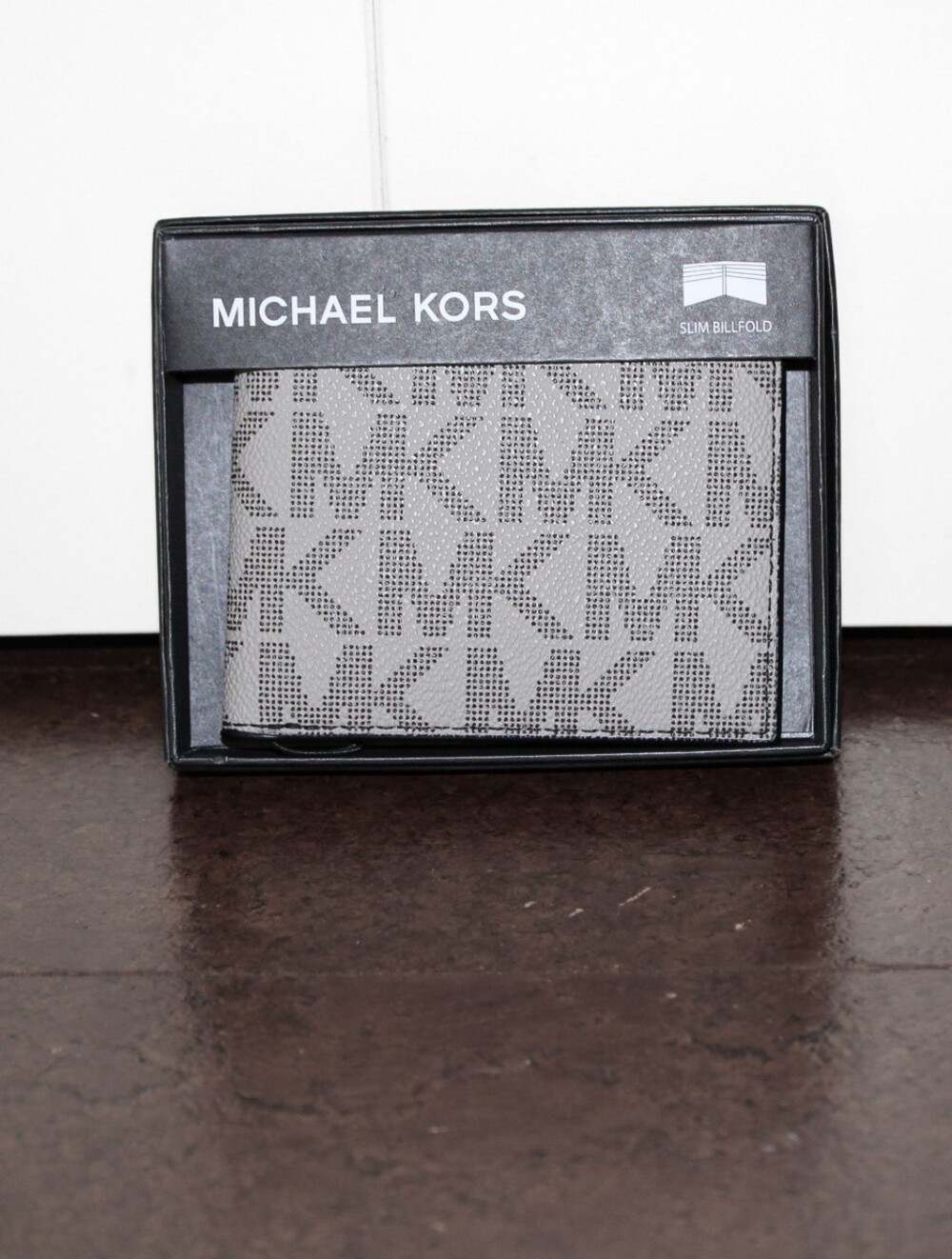 MICHAEL KORS Gray MK Signature Slim Bifold Wallet
